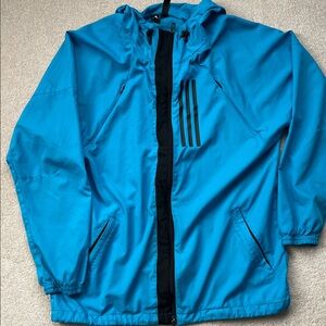 Adidas Blue Hooded Windbreaker Jacket